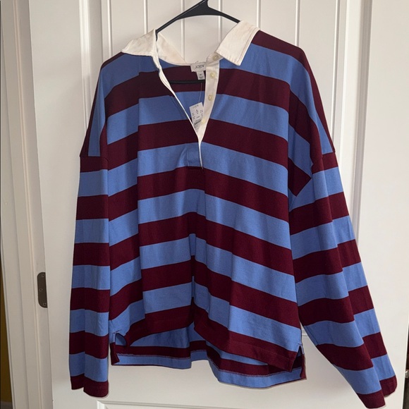 J. Crew Blue and Maroon Rugby Shirt - Picture 1 of 6